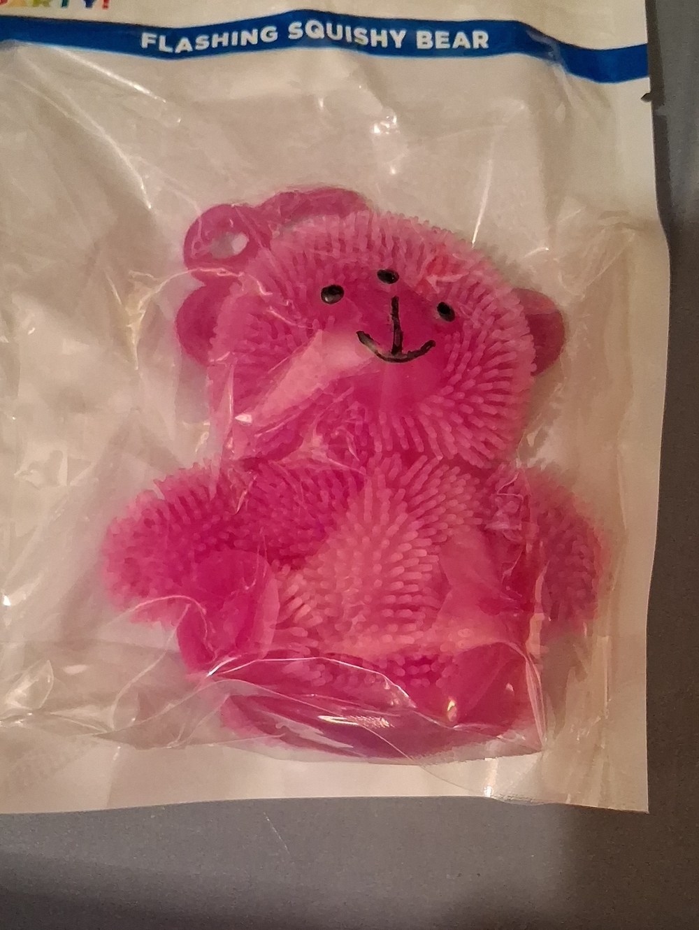 Purple  Flashing Squishy Bear Toy - Kids Sensory Plush